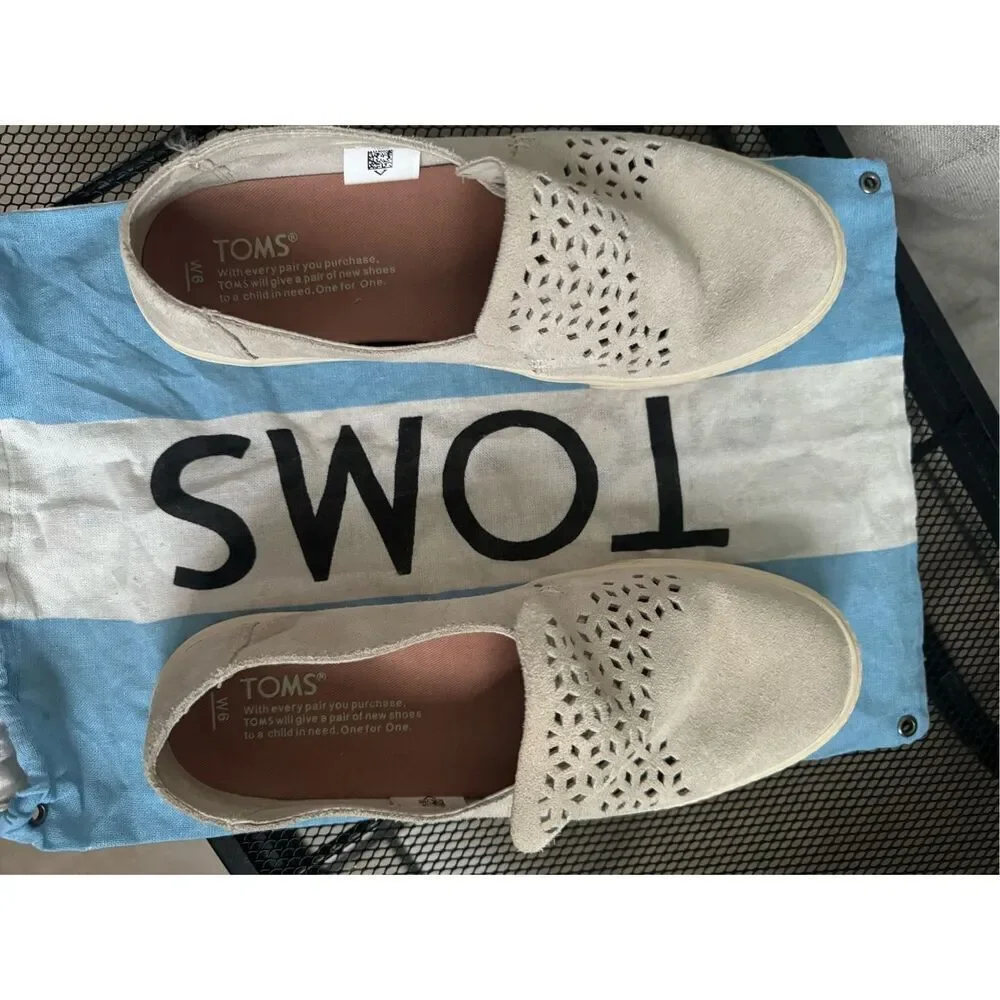 TOMS Shoes Toms Sunset Birch Suede Mosaic‎ Tile Slip On Womens size 6